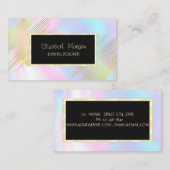 Moderne Streifen,Frame Holographic Juwelier Design Visitenkarte (Vorne/Hinten)