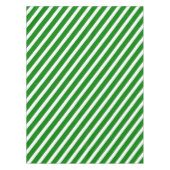 Moderne Streifen | Frühlingsgrün und weiß gestreif Tischdecke (Vorderseite)
