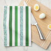 Moderne Streifen für den grünen und silbernen Glit Geschirrtuch (Viertel Falte)