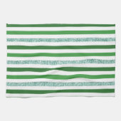 Moderne Streifen für den grünen und silbernen Glit Geschirrtuch (Horizontal)