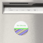 Moderne Streifen gehen grünes Design Magnet (In Situ (Geschirrspüler))