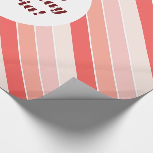 Moderne Streifen gekachelt rosa Tischdecke Geschenkpapier (Ecke)