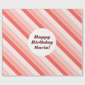 Moderne Streifen gekachelt rosa Tischdecke Geschenkpapier (Flach)