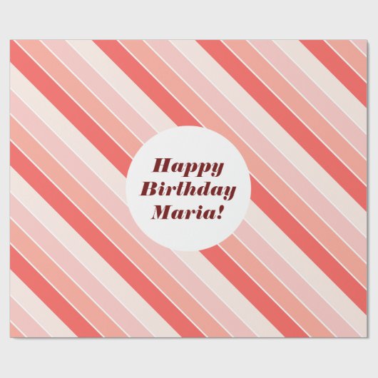 Moderne Streifen gekachelt rosa Tischdecke Geschenkpapier (Flach)