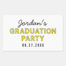 Moderne Streifen Gelbe Graduierungsparty