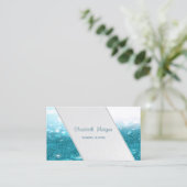 Moderne Streifen, Glittery Bokeh Visitenkarte (Stehend Vorderseite)