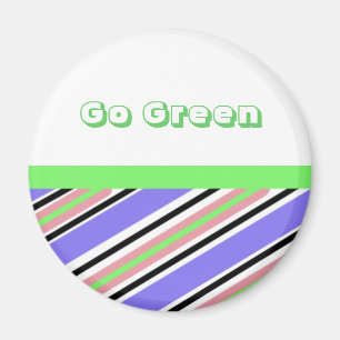 Moderne Streifen Go Green Gestaltung Magnet