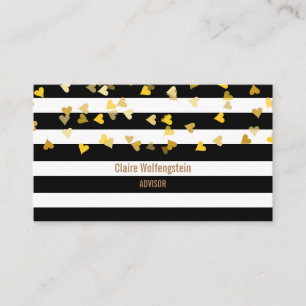 Moderne Streifen Gold Herzen Professional Visitenkarte