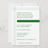 Moderne Streifen Grün - Abschluss Ankündigung (Rückseite)