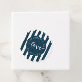 moderne Streifen handgefertigt mit Liebe Monogramm Geschenkanhänger (Beispiel)