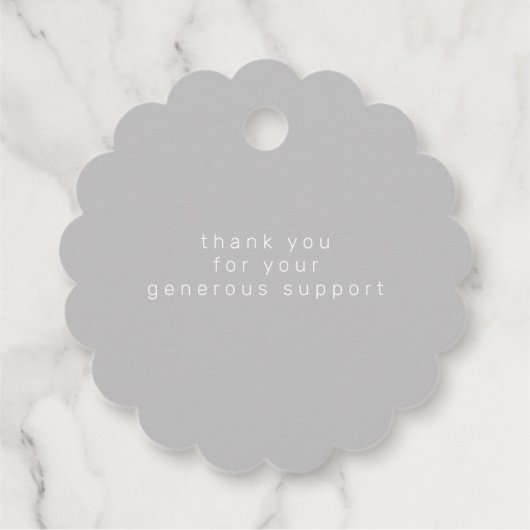 moderne Streifen handgefertigt mit Liebe Monogramm Geschenkanhänger (Rückseite)