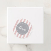 moderne Streifen handgefertigt mit Liebe Monogramm Geschenkanhänger (Beispiel)