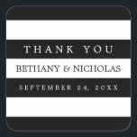 Moderne Streifen Hochzeit Danke Stickers<br><div class="desc">Modern,  einfach,  stilvoll - perfekt! Einfach mit Ihrem eigenen Text anpassen. Auch die Größe des Schriftartes und der Schriftart selbst können mit den Anpassungstools verändert werden.</div>