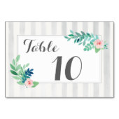 Moderne Streifen Hochzeitswasser Bohemisch Tischnummer (Rückseite)