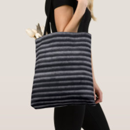 Moderne Streifen Holzkohle Schwarz und Weiß Tasche