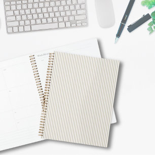 Moderne Streifen in Beige und Weiß Planer