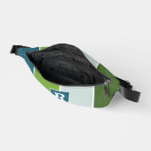 Moderne Streifen in blau und grün mit Monogram Bauchtasche (Offen)