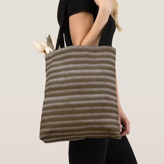 Moderne Streifen in Braun und Weiß Tasche