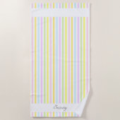 Moderne Streifen in den Farben der Pastellfarben v Strandtuch (Vorderseite)