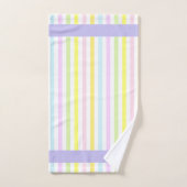 Moderne Streifen in Pastellfarben Personalisiert Badhandtuch Set (Handtuch)