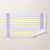 Moderne Streifen in Pastellfarben Personalisiert Badhandtuch Set (Handtuch)