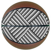 Moderne Streifen in Schwarz, Weiß und Grau - cool Basketball (Vorderseite)