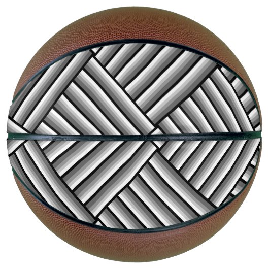 Moderne Streifen in Schwarz, Weiß und Grau - cool Basketball (Vorderseite)