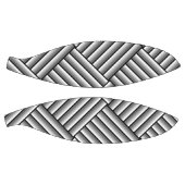 Moderne Streifen in Schwarz, Weiß und Grau - cool Basketball (Panele)