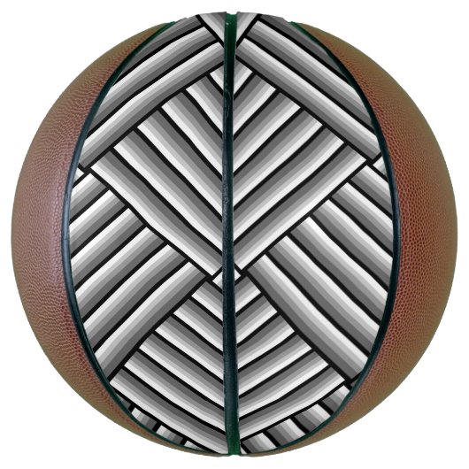 Moderne Streifen in Schwarz, Weiß und Grau - cool Basketball (Vertikal)