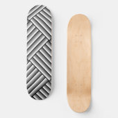 Moderne Streifen in Schwarz, Weiß und Grau - cool Skateboard (Vorderseite)