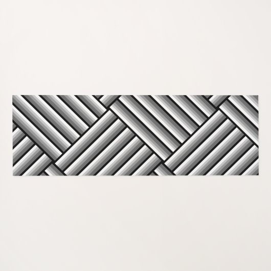 Moderne Streifen in Schwarz, Weiß und Grau - cool Yogamatte (Rückseite (Horizontal))