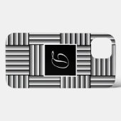 Moderne Streifen in Schwarz, Weiß und Grau - Monog Case-Mate iPhone Hülle (Rückseite (Horizontal))