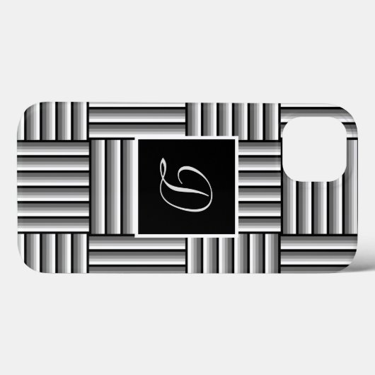 Moderne Streifen in Schwarz, Weiß und Grau - Monog Case-Mate iPhone Hülle (Rückseite (Horizontal))