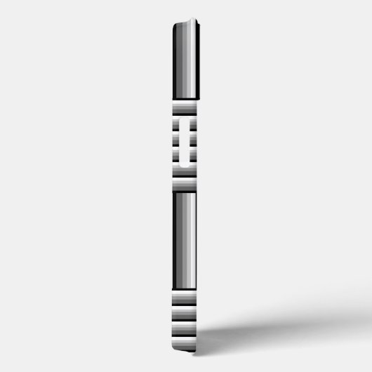 Moderne Streifen in Schwarz, Weiß und Grau - Monog Case-Mate iPhone Hülle (Rückseite / Rechts)