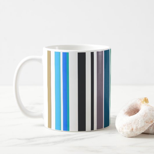 Moderne Streifen Kaffeetasse (Mit Donut)