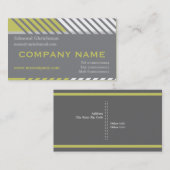 Moderne Streifen Konstruktion weiß, oliv, grau Visitenkarte (Vorne/Hinten)