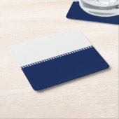 Moderne Streifen-Marine-Blau-Gewohnheit Rechteckiger Pappuntersetzer (angewinkelt)