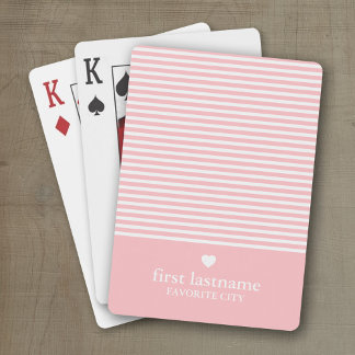 Moderne Streifen mit hochskaliger Herzmonogramm ro Spielkarten
