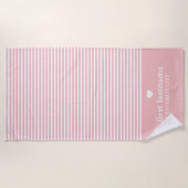 Moderne Streifen mit hochwertiger Herzmonogramm Strandtuch (Vorderseite)