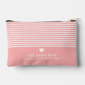 Moderne Streifen mit hochwertiger Herzmonogramm Zubehörtasche (Rückseite)