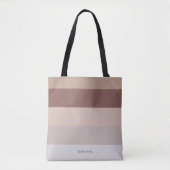 Moderne Streifen mit Monogram Beige Mauve Tasche (Vorderseite)