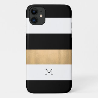Moderne Streifen Mit Monogramm Case-Mate iPhone Hülle
