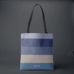 Moderne Streifen mit Monogramm-Farbtönen in Blau Tasche<br><div class="desc">Farbenfrohe trendige gestreifte Muster - mit harmonischen Farben in Blautönen. Personalisieren Sie Ihre Daten mit Ihrem Namen oder Monogramm. Wenn Sie es in verschiedenen Farben benötigen,  klicken Sie bitte auf den Kontaktknopf unter der Produktbeschreibung,  ich helfe Ihnen gerne.</div>