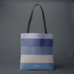 Moderne Streifen mit Monogramm-Farbtönen in Blau Tasche<br><div class="desc">Farbenfrohe trendige gestreifte Muster - mit harmonischen Farben in Blautönen. Personalisieren Sie Ihre Daten mit Ihrem Namen oder Monogramm. Wenn Sie es in verschiedenen Farben benötigen,  klicken Sie bitte auf den Kontaktknopf unter der Produktbeschreibung,  ich helfe Ihnen gerne.</div>