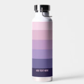 Moderne Streifen mit Monogramm, Lila Trinkflasche (Links)