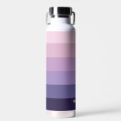 Moderne Streifen mit Monogramm, Lila Trinkflasche (Vorne)