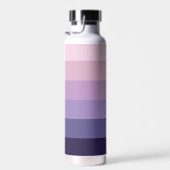 Moderne Streifen mit Monogramm, Lila Trinkflasche (Rechts)