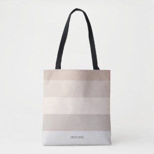 Moderne Streifen mit Monogramm-Pastell Tasche