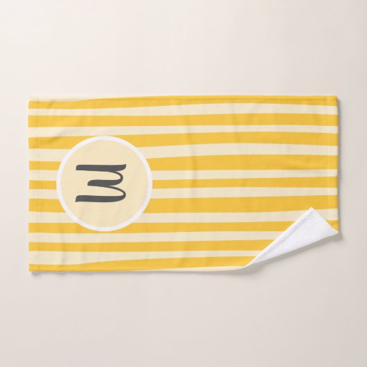 Moderne Streifen Muster mit Monogramm Badhandtuch Set (Handtuch)
