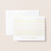 Moderne Streifen Muster Personalisiert Stationieru Folienkarte (Vorderseite mit Umschlag)